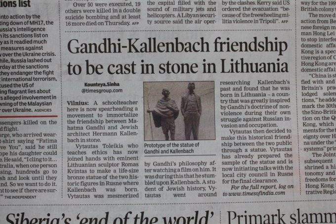 Rusnėje iškils skulptūra Mahatmai Gandhi ir architektui Hermannui Kallenbachui