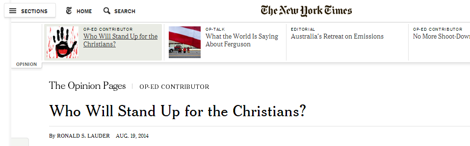 Who Will Stand Up for the Christians?