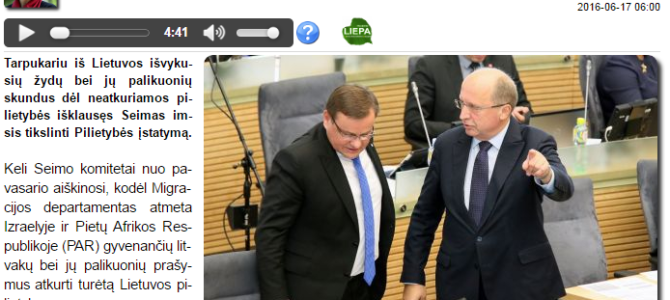 Lithuanian Parliament Rushes to Aid of Litvaks