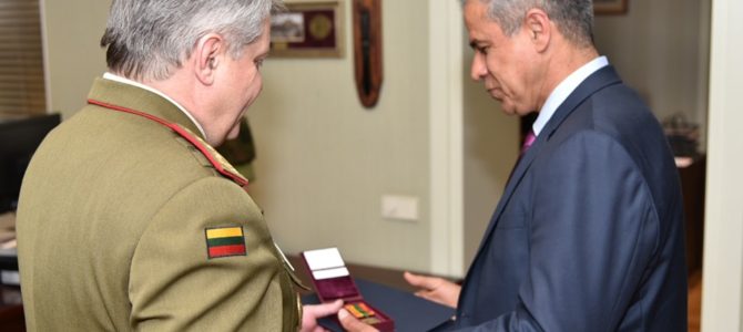 Israeli Ambassador to Lithuania Awarded Lithuanian Military Medal