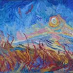 Solomonas Teitelbaumas. Žuvėdrų klyksmas vasario saulėlydyje. 2019. Aliejus, drobė, 55,5x81,5 cm