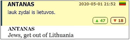 On Vytautas Bruveris’s Series of Articles “Lithuania and the Holocaust: Endless Seizures Instead of Healing Wounds”: Comments by Lithuanian Readers Contain Indications of Crime