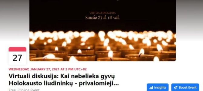 Виртуальная дискуссия, посвященная Международному Дню памяти жертв Холокоста