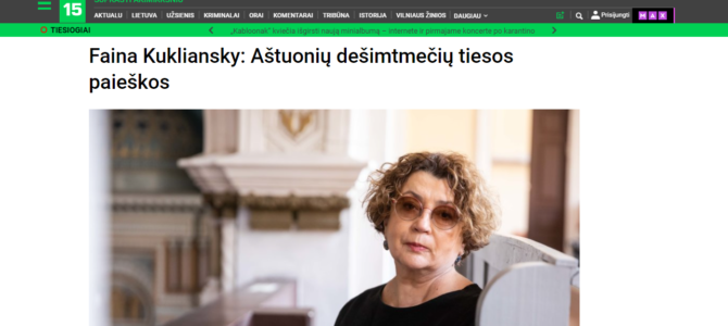 Faina Kukliansky: Aštuonių dešimtmečių tiesos paieškos