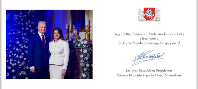 Christmas Greetings from Lithuanian President Gitanas Nausėda and Wife Diana
