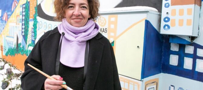 Izraelio dovana Vilniui – ryškiaspalvis gatvės meno kūrinys Izraelio dovana Vilniui – ryškiaspalvis gatvės meno kūrinys