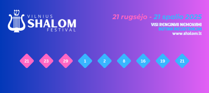 Vilnius Shalom Festival 2025: DALINAMĖS PROGRAMA