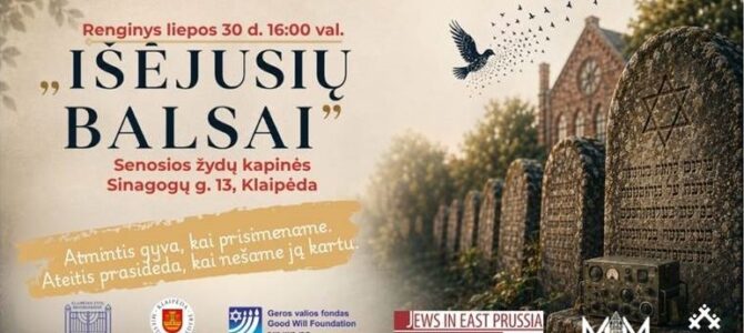 „Išėjusių balsai“ – Klaipėda pagerbs čia nužudytus žydus